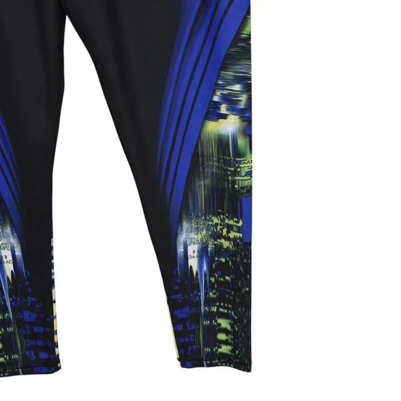 Adidas Leggings Techfit Climalite Medium Compression Black Blue Workout Size Med - Picture 5 of 12